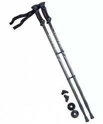 Палки для скандинавской ходьбы Berger Longway, 77-135 см, 2-секционные, чёрный/ярко-зелёный УТ-00010960