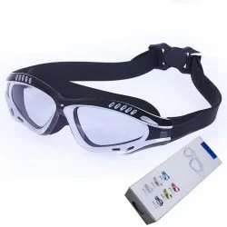 Очки-маска для плавания R18014 с берушами черно/белые