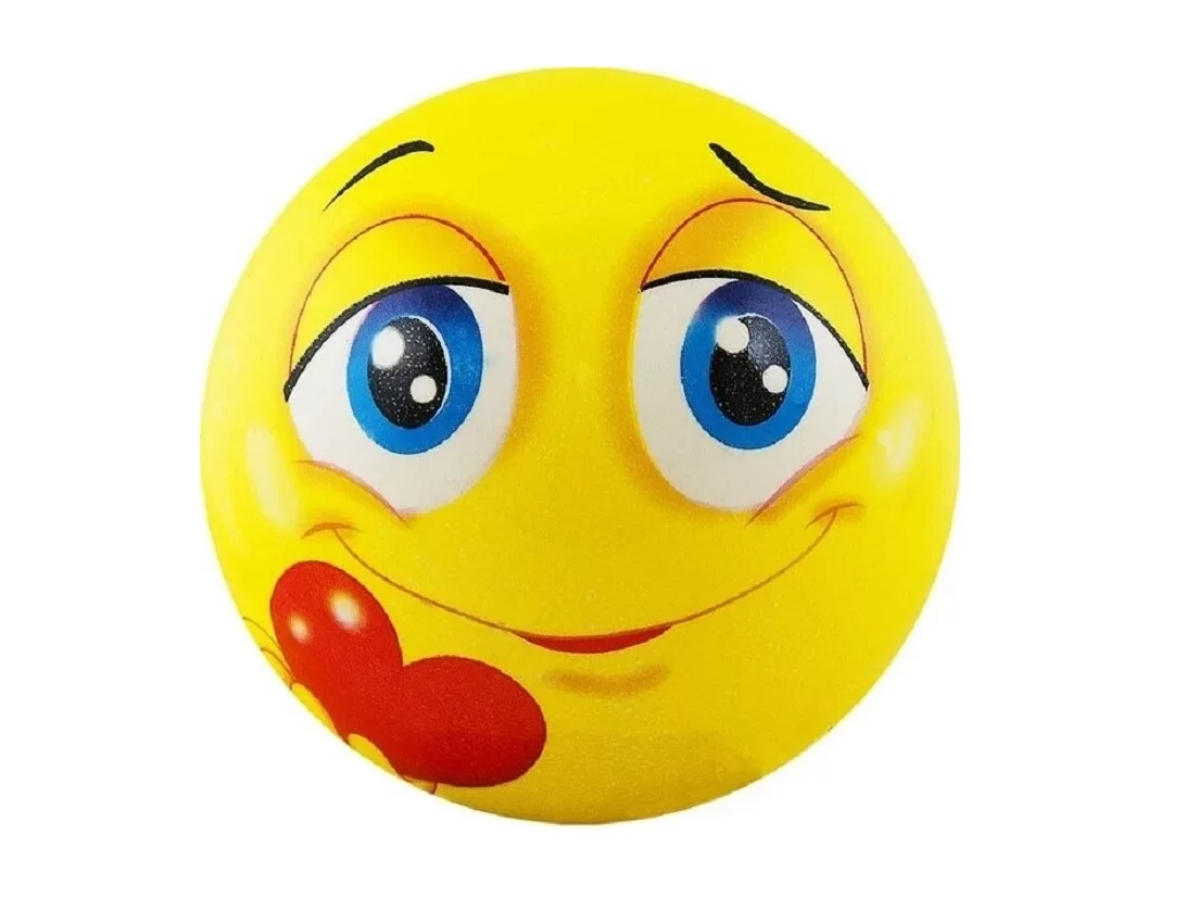 Фото Мяч детский 12см Funny Faces DS-PP 207 пластизоль желтый со склада магазина СпортСЕ
