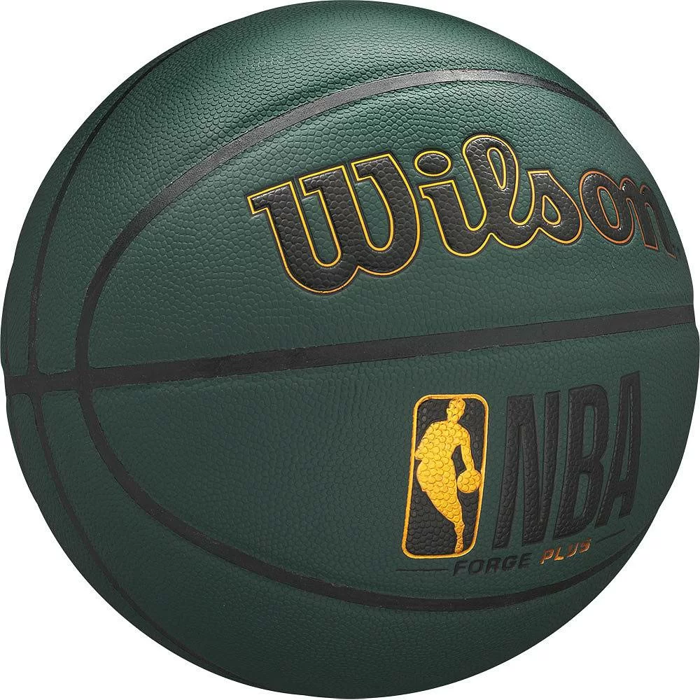 Фото Мяч баскетбольный Wilson NBA Forge Plus  №7 зеленый WTB8103XB07 со склада магазина СпортСЕ