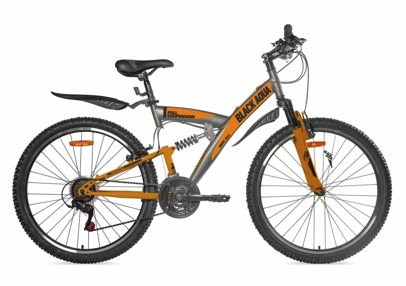 Фото Велосипед Black Aqua Mount 1641 V 26" серый-оранжевый GL-308V со склада магазина СпортСЕ