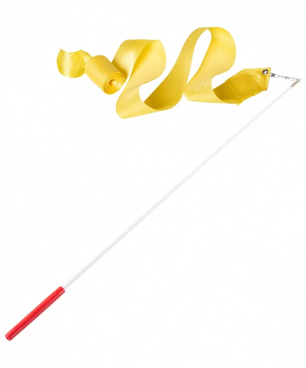 Фото Лента гимн. с палочкой для худ.гимнаст. 4м Amely желтая AGR-201 со склада магазина СпортСЕ