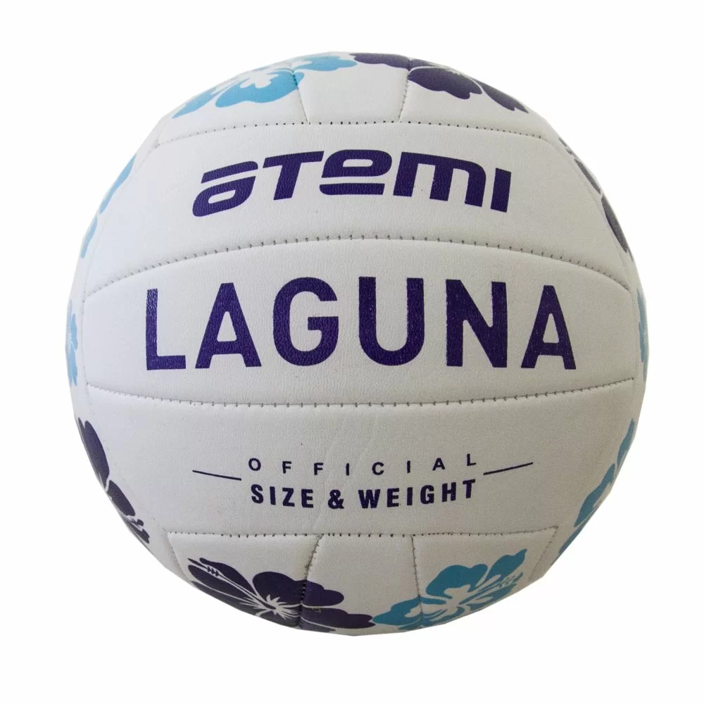 Фото Мяч волейбольный Atemi Laguna синтетическая кожа PVC бел/т.син/гол. со склада магазина СпортСЕ