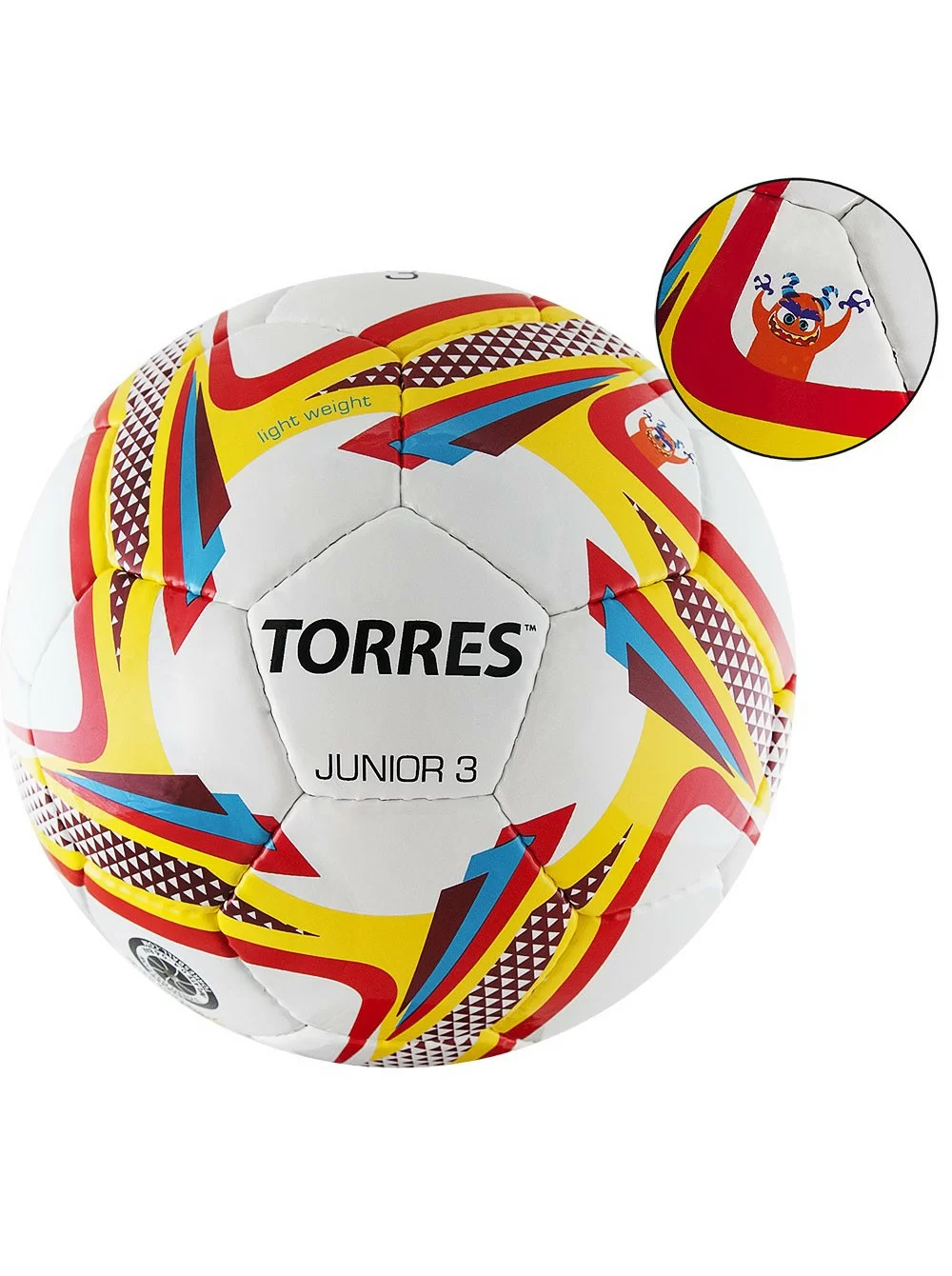  Мяч футбольный Torres Junior-3 р.3 вес 270-290 г глянц. ПУ 32 п. бел-крас-жел F320243 по низким ценам в Томске и Северске