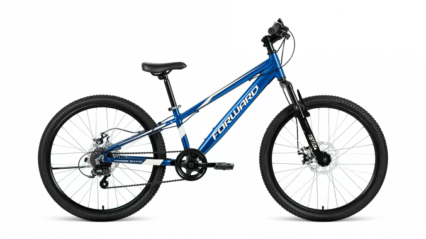 Фото Велосипед Forward Rise 24 2.0 disc (2021) синий/белый RBKW1J347008 со склада магазина СпортСЕ