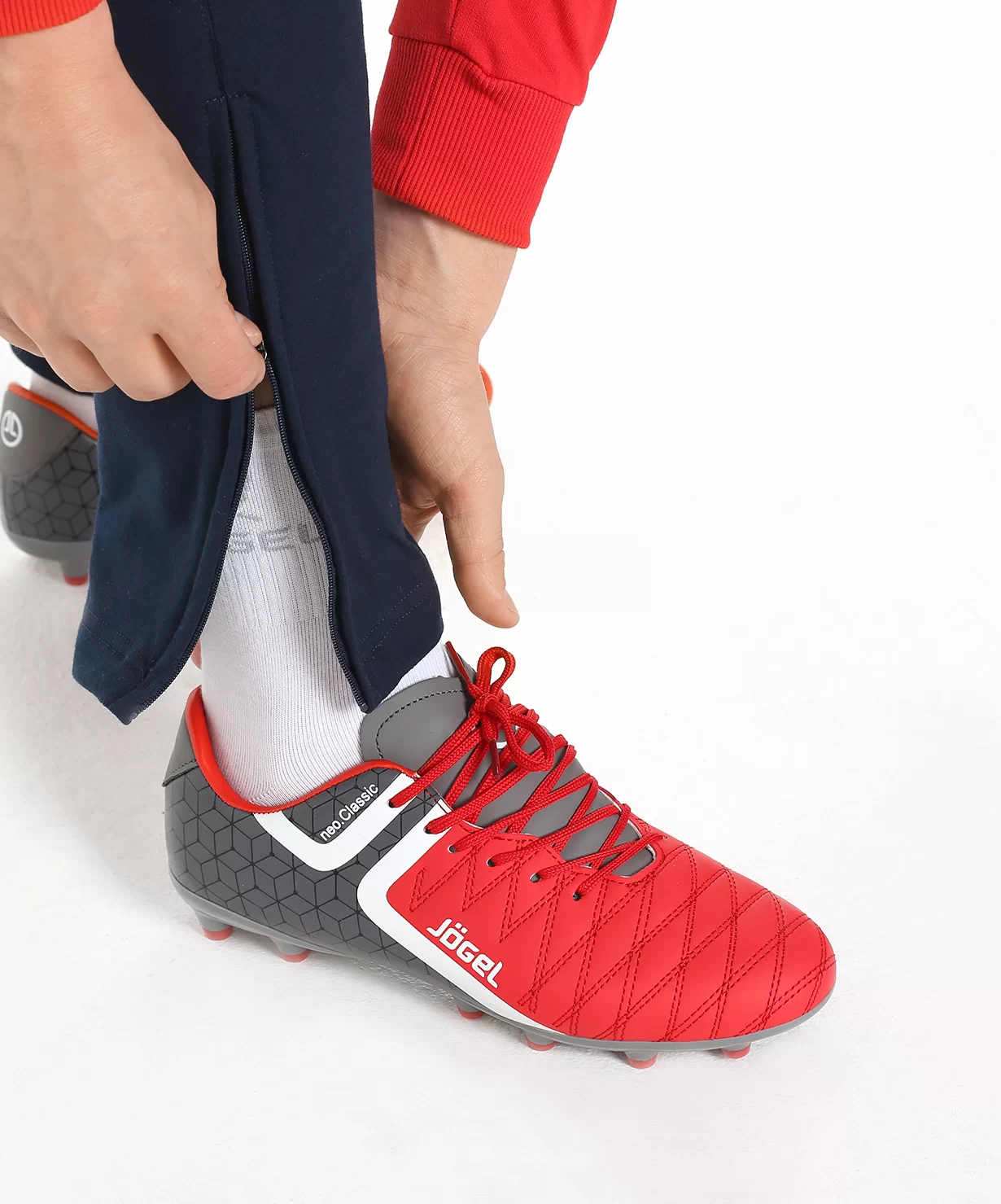 Фото Тренировочный костюм JCS-4201-921, хлопок, темно-синий/красный/белый со склада магазина СпортСЕ