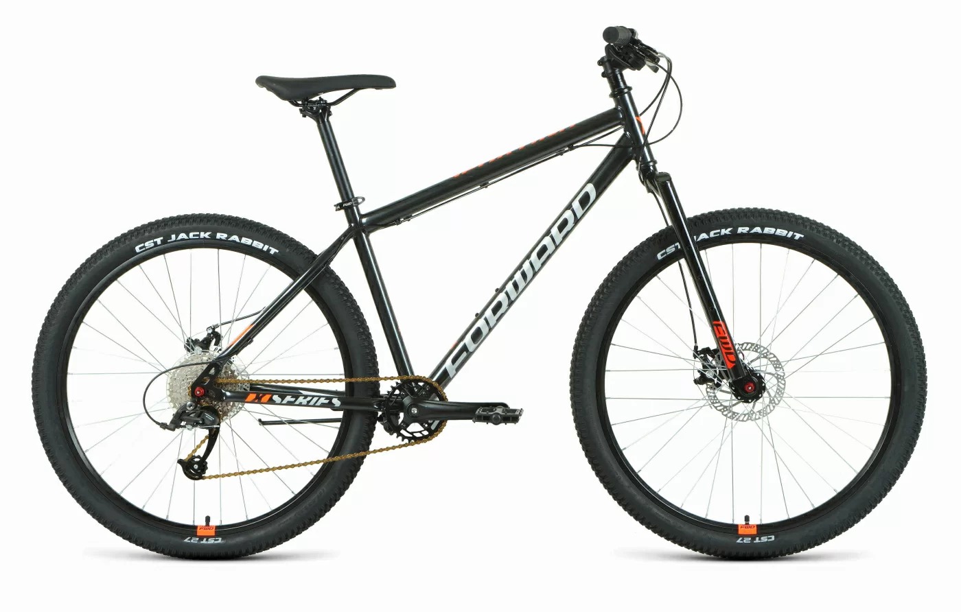 Фото Велосипед Forward Sporting 27,5 X D (2022) черный/оранжевый со склада магазина СпортСЕ