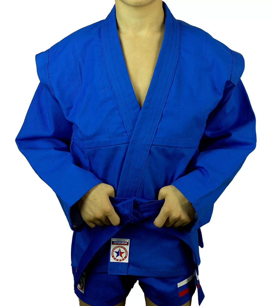 Фото Куртка для самбо Крепыш облегченная синяя К.31.СИ-44.00 со склада магазина СпортСЕ