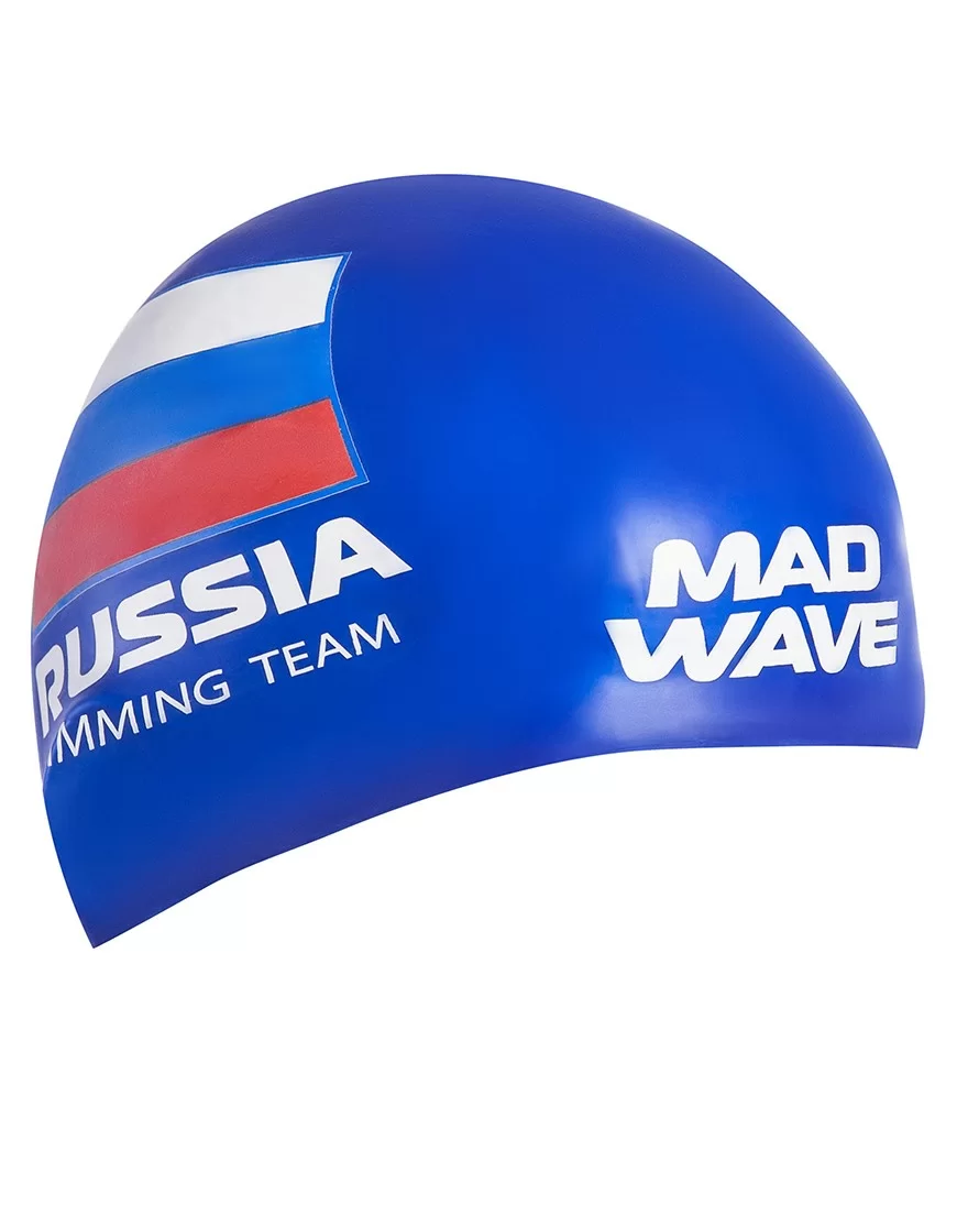 Фото Шапочка для плавания Mad Wave Swimming Team blue M0558 18 0 04W со склада магазина СпортСЕ