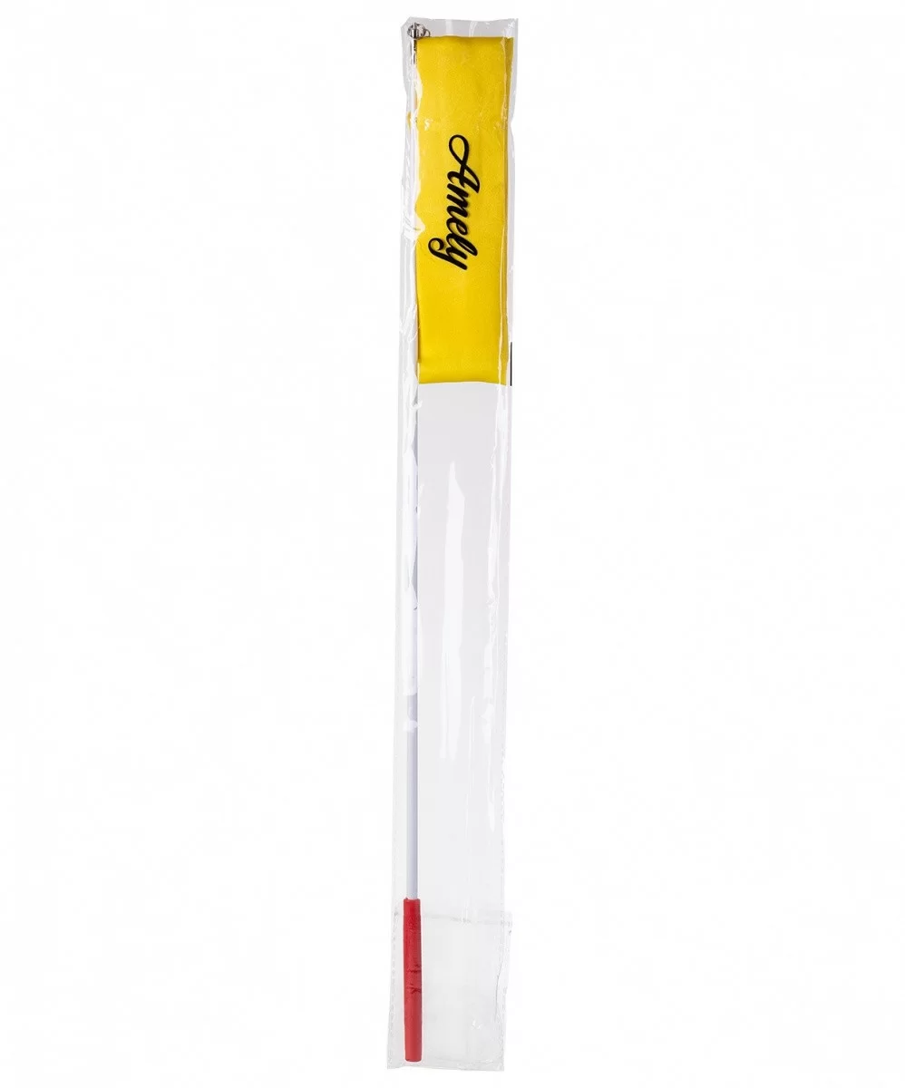Фото Лента гимн. с палочкой для худ.гимнаст. 4м Amely желтая AGR-201 со склада магазина СпортСЕ