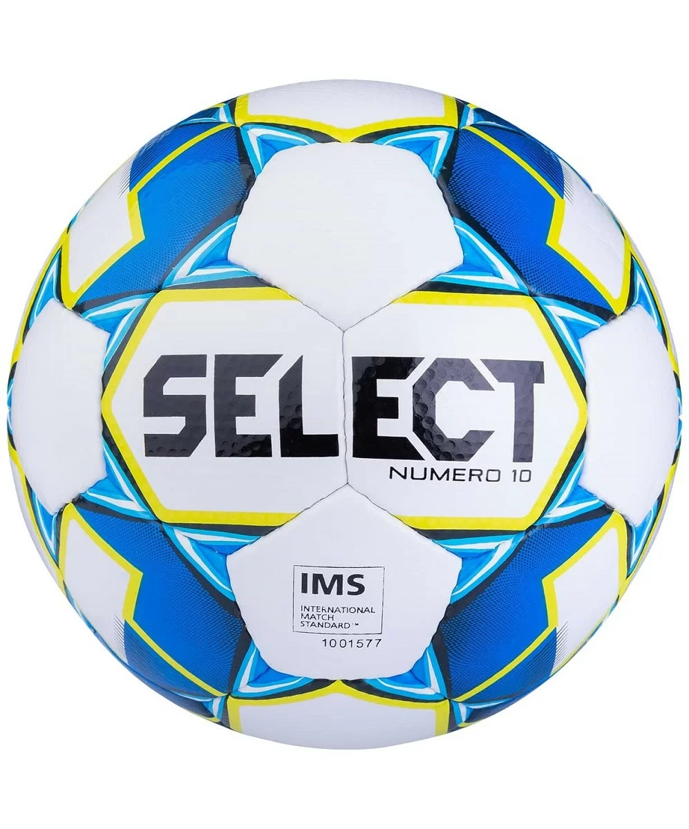 Фото Мяч футбольный Select Numero 10 IMS №5 белый/синий/зеленый 810508 со склада магазина СпортСЕ