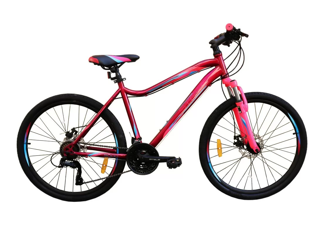 Фото Велосипед Stels Miss-5000 MD 26" (2021) вишнёвый/розовый K010 со склада магазина СпортСЕ