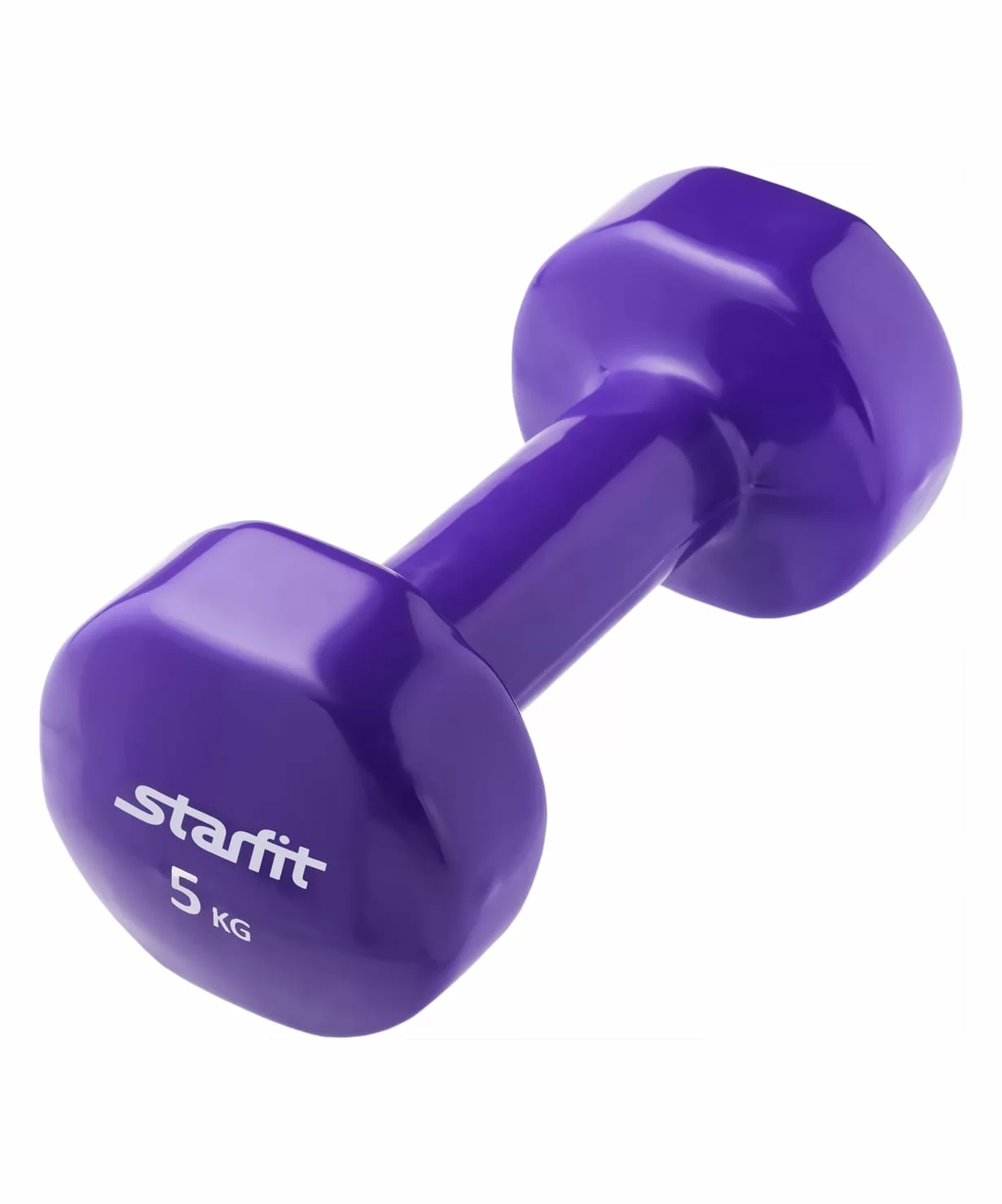 Фото Гантель виниловая 5 кг StartFit DB-101 фиолетовая (1 шт) УТ-00007057 со склада магазина СпортСЕ