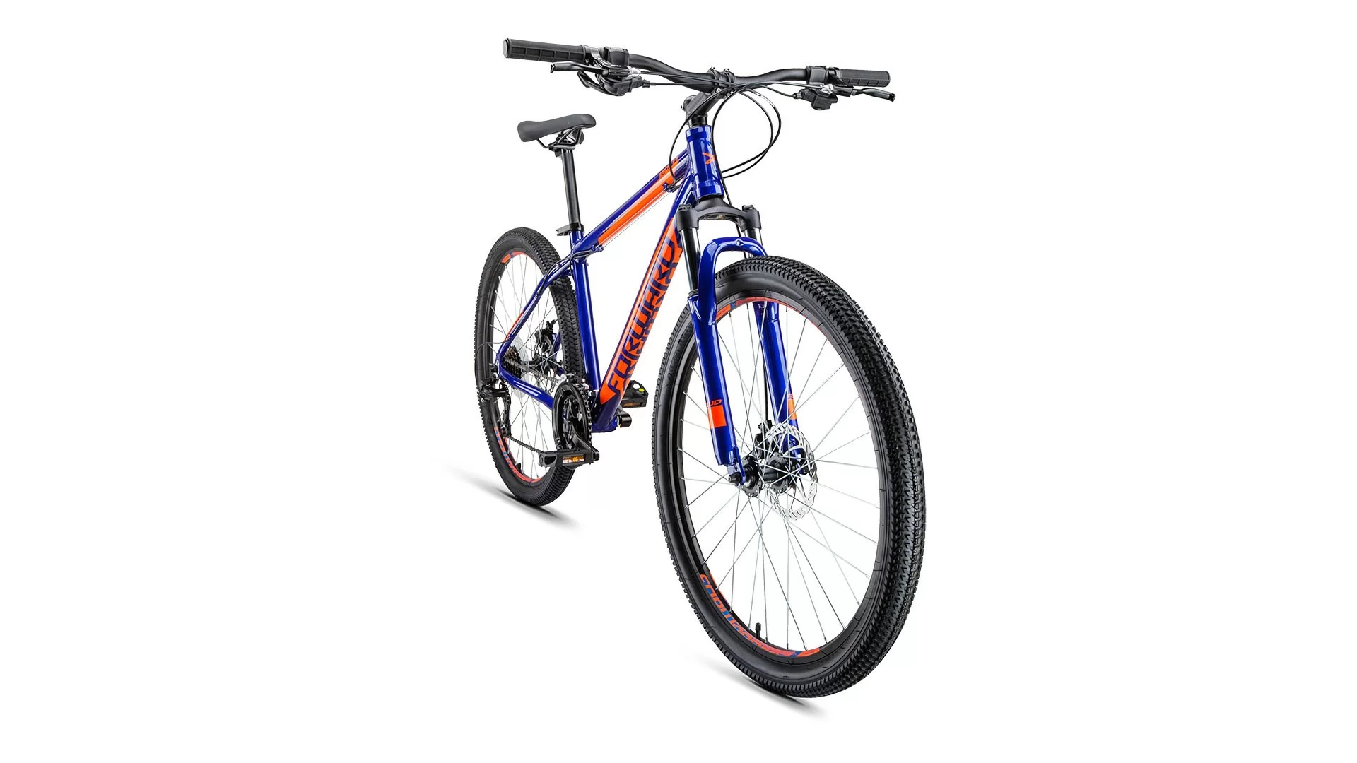 Фото Велосипед Forward Apache 27,5 2.0 disc (21ск) синий/оранжевый со склада магазина СпортСЕ