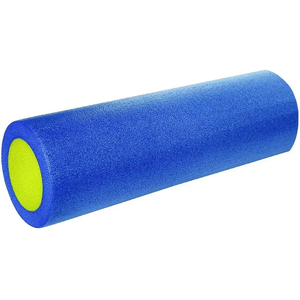 Фото Ролик для йоги 45х15 см B31511-1 полнотелый 2-х цветный синий/желтый со склада магазина СпортСЕ