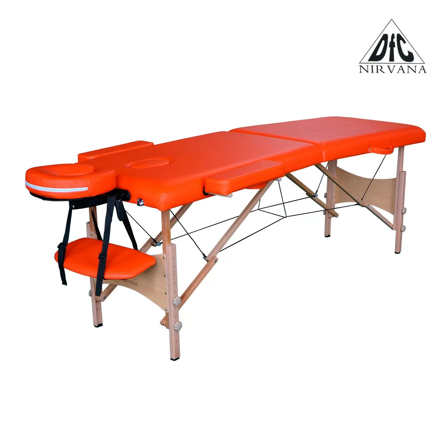 Фото Массажный стол DFC NIRVANA, Optima, дерев. ножки, цвет оранжевый (Orange) со склада магазина СпортСЕ