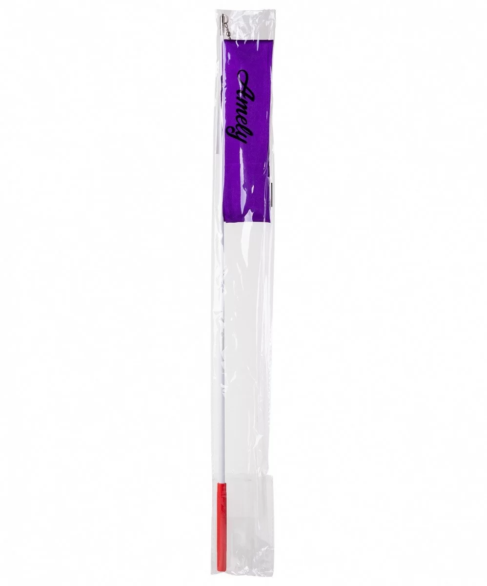 Фото Лента для художественной гимнастики с палочкой 4 м Amely фиолетовая AGR-201 со склада магазина СпортСЕ