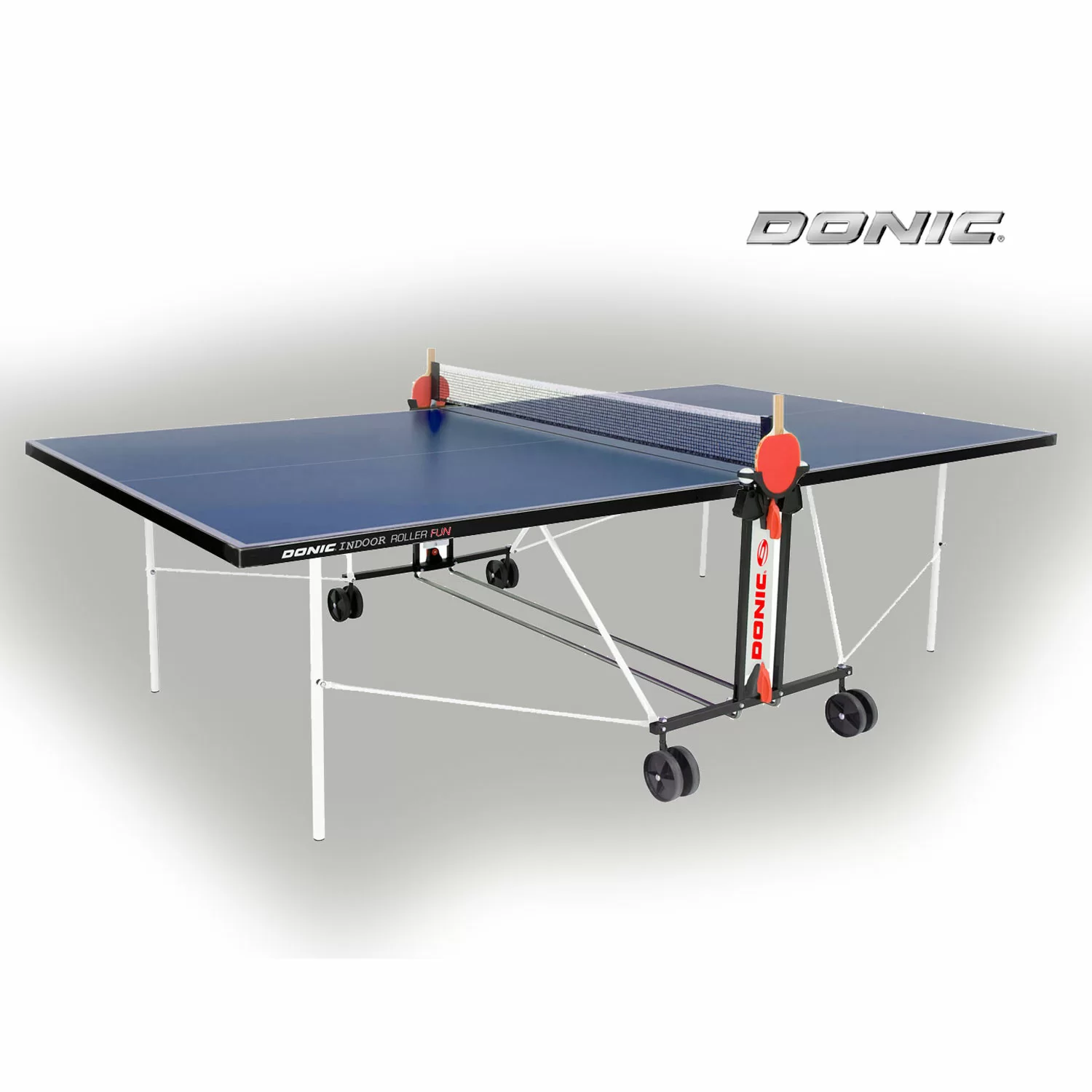 Фото Теннисный стол DONIC OUTDOOR ROLLER FUN BLUE с сеткой 4мм 230234-B со склада магазина СпортСЕ