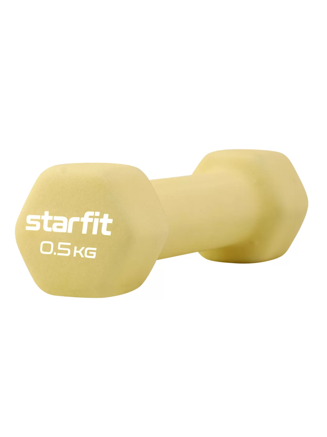 Фото Гантель неопреновая 0.5 кг StarFit DB-201 желтый пастельный (1 шт) ЦБ-00001425 со склада магазина СпортСЕ