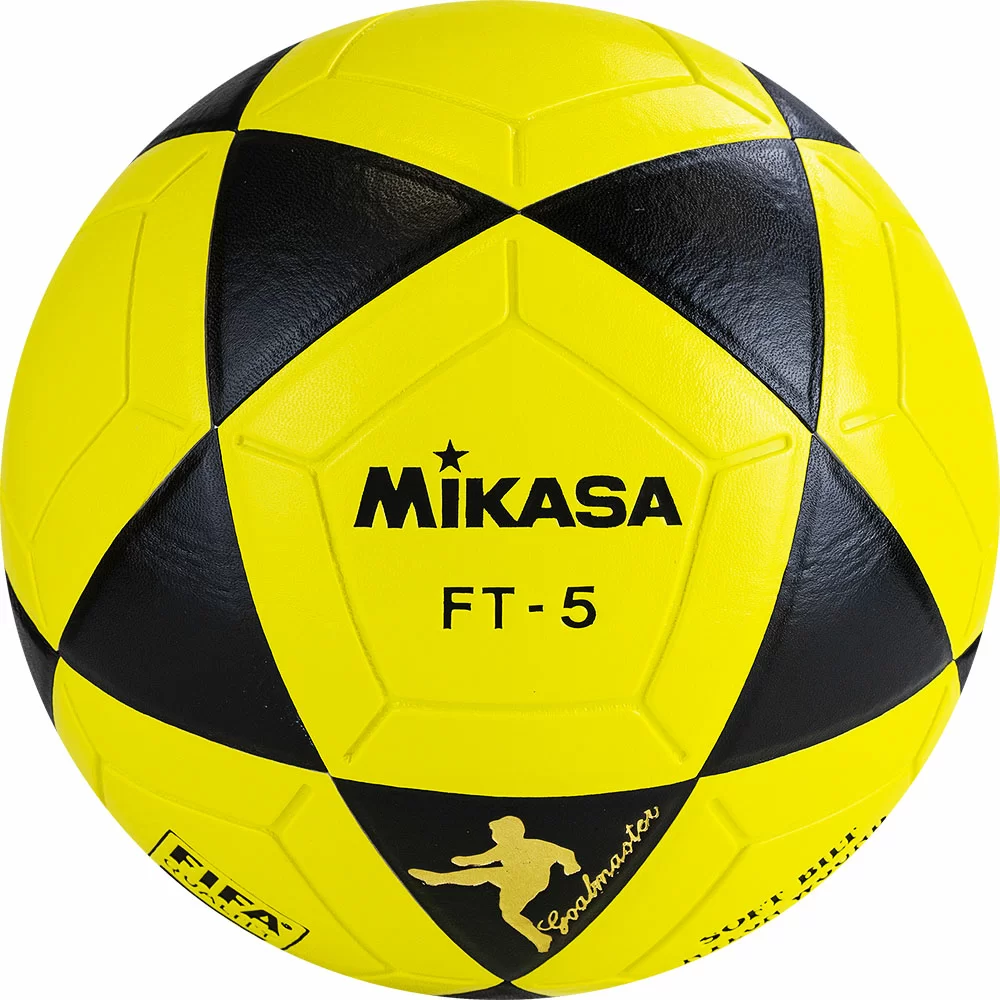 Фото Мяч футбольный Mikasa FT5 FQ-BKY №5 FIFA Quality ПУ 32 пан. термосш. желто-черный со склада магазина СпортСЕ