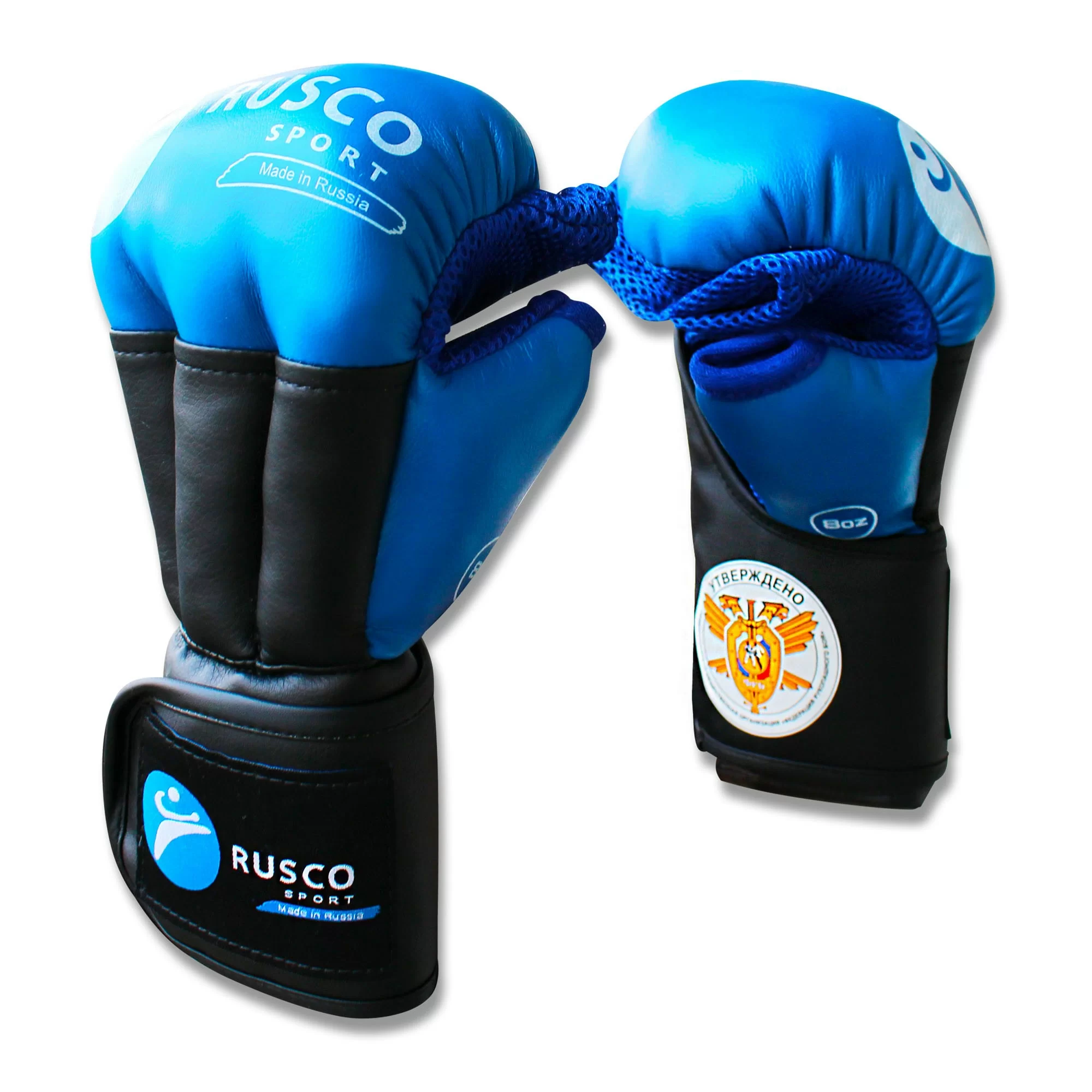 Фото Перчатки для рукопашного боя Rusco Sport Pro синие со склада магазина СпортСЕ