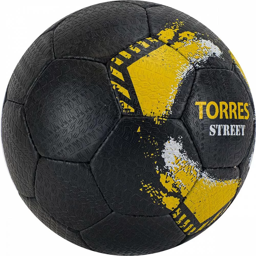 Фото Мяч футбольный Torres Street №5 32 п. рез. руч. сшив. чер-желтый F020225 со склада магазина СпортСЕ