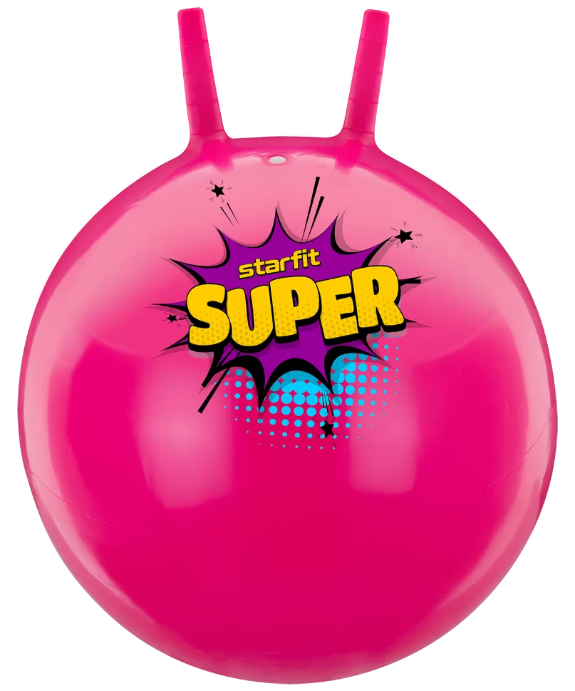 Фото Мяч-попрыгун 45 см StarFit GB-0401 Super 500 гр с рожками розовый (антивзрыв) 16555 со склада магазина СпортСЕ