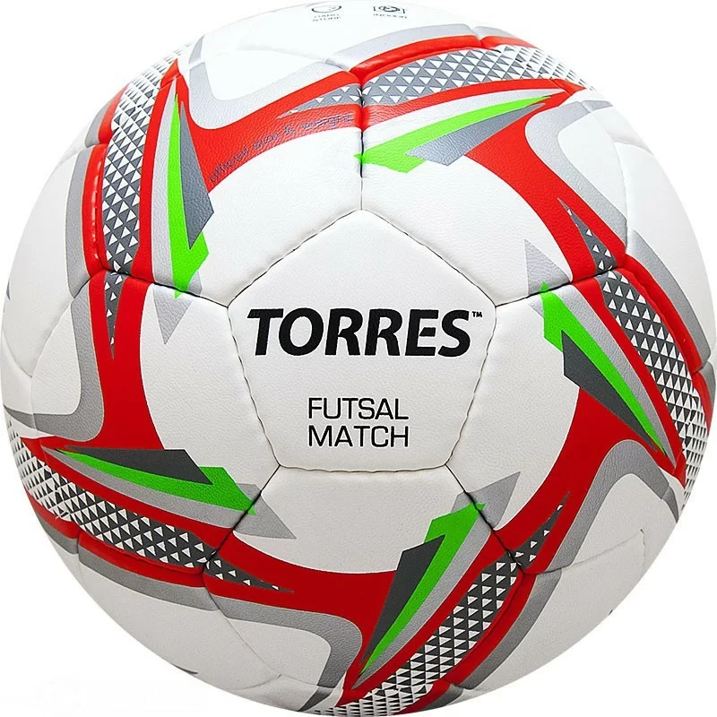 Фото Мяч футзальный Torres Futsal Match р.4 32 пан. PU 4 подкл. слоя бело-серебр-крас. F31864 со склада магазина СпортСЕ