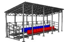 Трибуна сборно-разборная 3-х рядная на 40 мест (с навесом из профлиста)