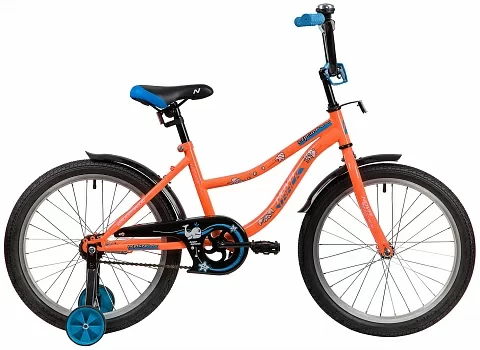 Фото Велосипед NOVATRACK 20" NEPTUNE оранжевый, тормоз нож, крылья корот, защита А-тип со склада магазина СпортСЕ