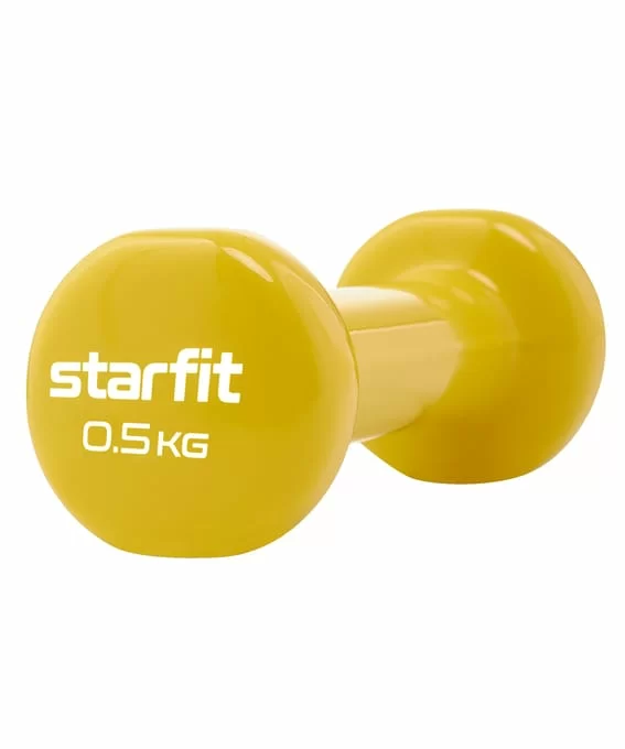 Фото Гантель виниловая 0.5 кг StarFit DB-101 желтый (1 шт) ЦБ-00001445 со склада магазина СпортСЕ