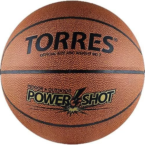 Фото Мяч баскетбольный Torres Power Shot №7 ПУ оранжево-белый B32087 со склада магазина СпортСЕ