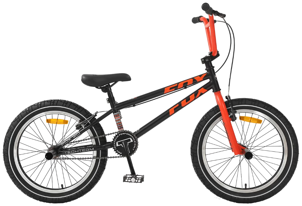 Фото Велосипед BMX TechTeam Fox 20" (2021) черно-красный со склада магазина СпортСЕ