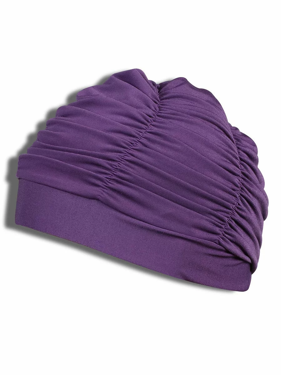 Фото Шапочка для плавания Lucra SM ткань женская с драпировкой фиолетовая SM-092 со склада магазина СпортСЕ