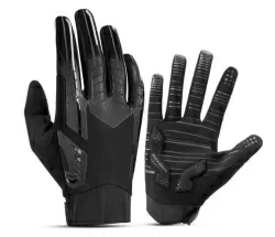 Перчатки Rockbros Guider длинные пальцы, флисовые черно-серые RB_S208BK