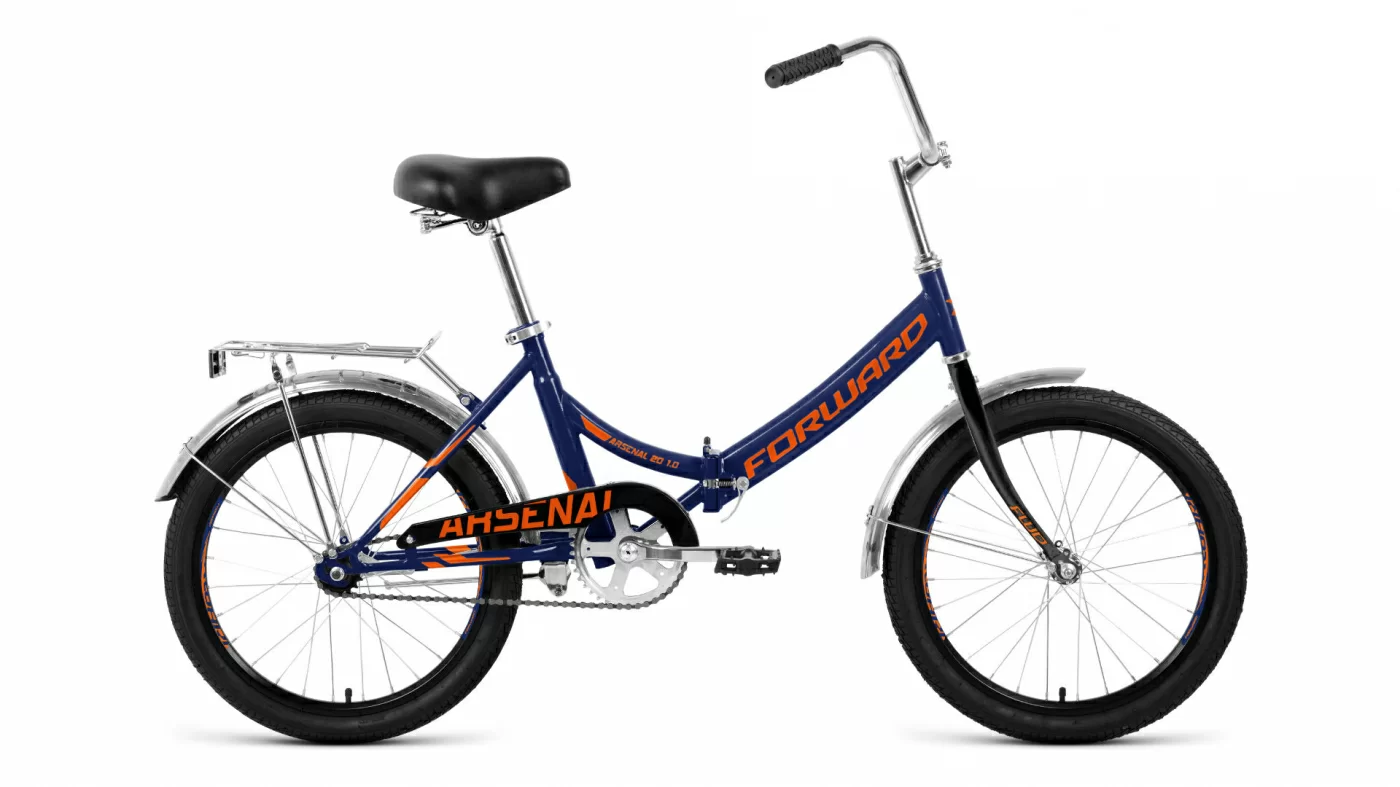 Фото Велосипед Forward Arsenal 20 1.0 скл (2020) темно-синий/оранжевый со склада магазина СпортСЕ
