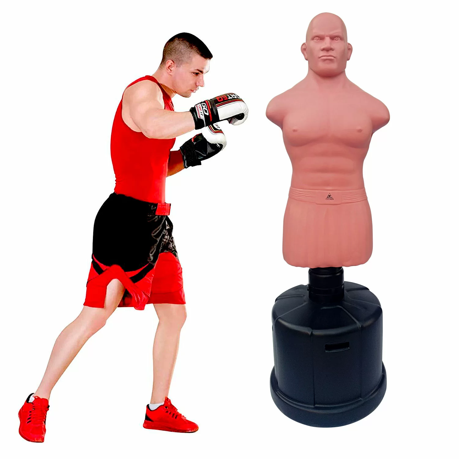 Фото Манекен Boxing Punching Man-Heavy (беж) (манекен плюс колба) Регулировка высоты!!! со склада магазина СпортСЕ