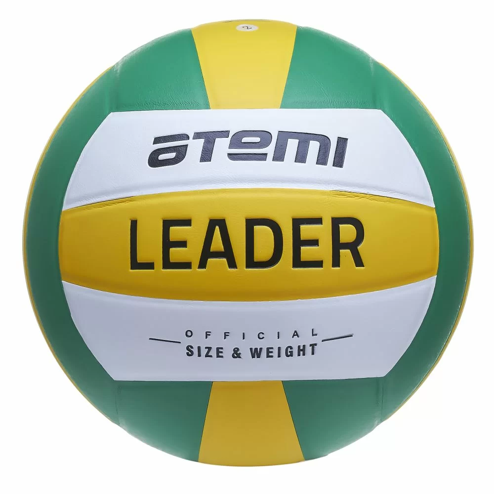  Мяч волейбольный Atemi Leader PVC ламинированный желт/бел/зел по низким ценам в Томске и Северске
