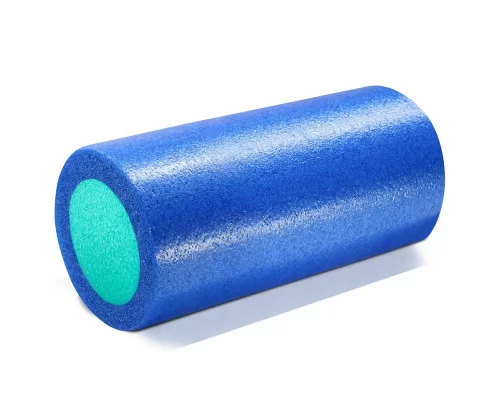 Фото Ролик для йоги Е42025 90х15см полнотелый 2-х цветный сине-зеленый 10019287 со склада магазина СпортСЕ