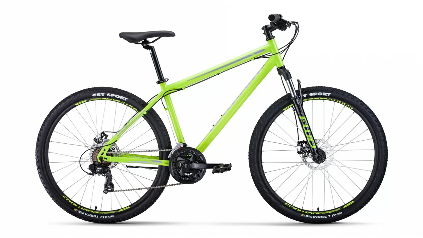 Фото Велосипед Forward Sporting 27,5 2.0 disc (2021) ярко-зеленый/серый со склада магазина СпортСЕ