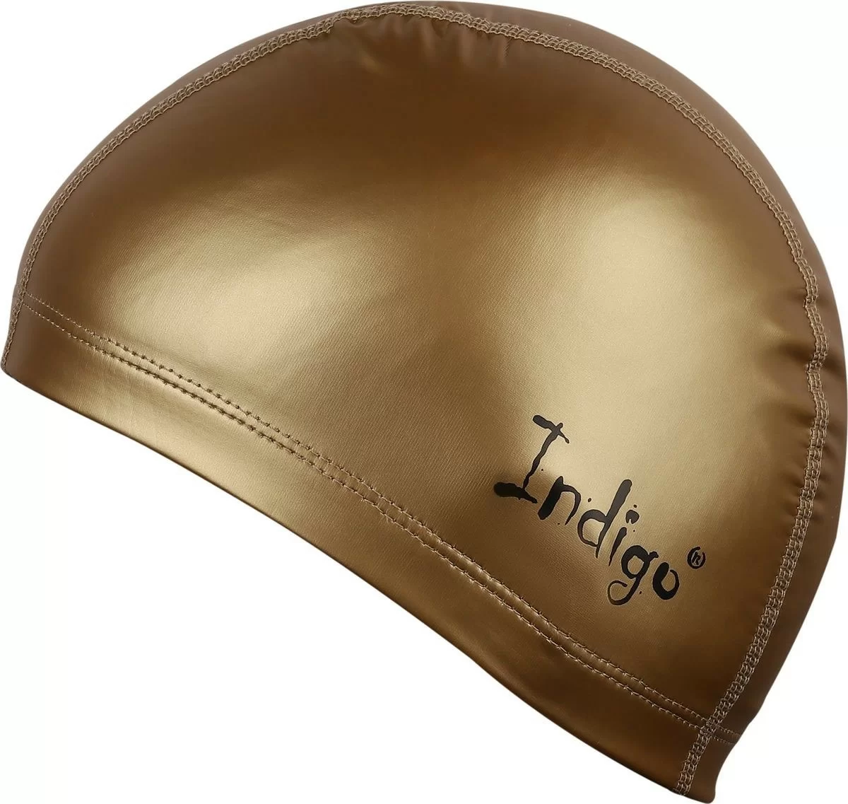 Фото Шапочка для плавания Indigo ткань прорезиненная с PU пропиткой золото IN048 со склада магазина СпортСЕ