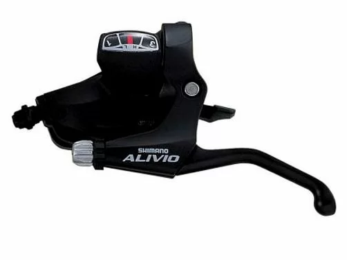 Фото Переключатель передний Shimano Alivio ASTM 410LBL шифтер+торм. ручка 3скор. черный 2-8109 со склада магазина СпортСЕ