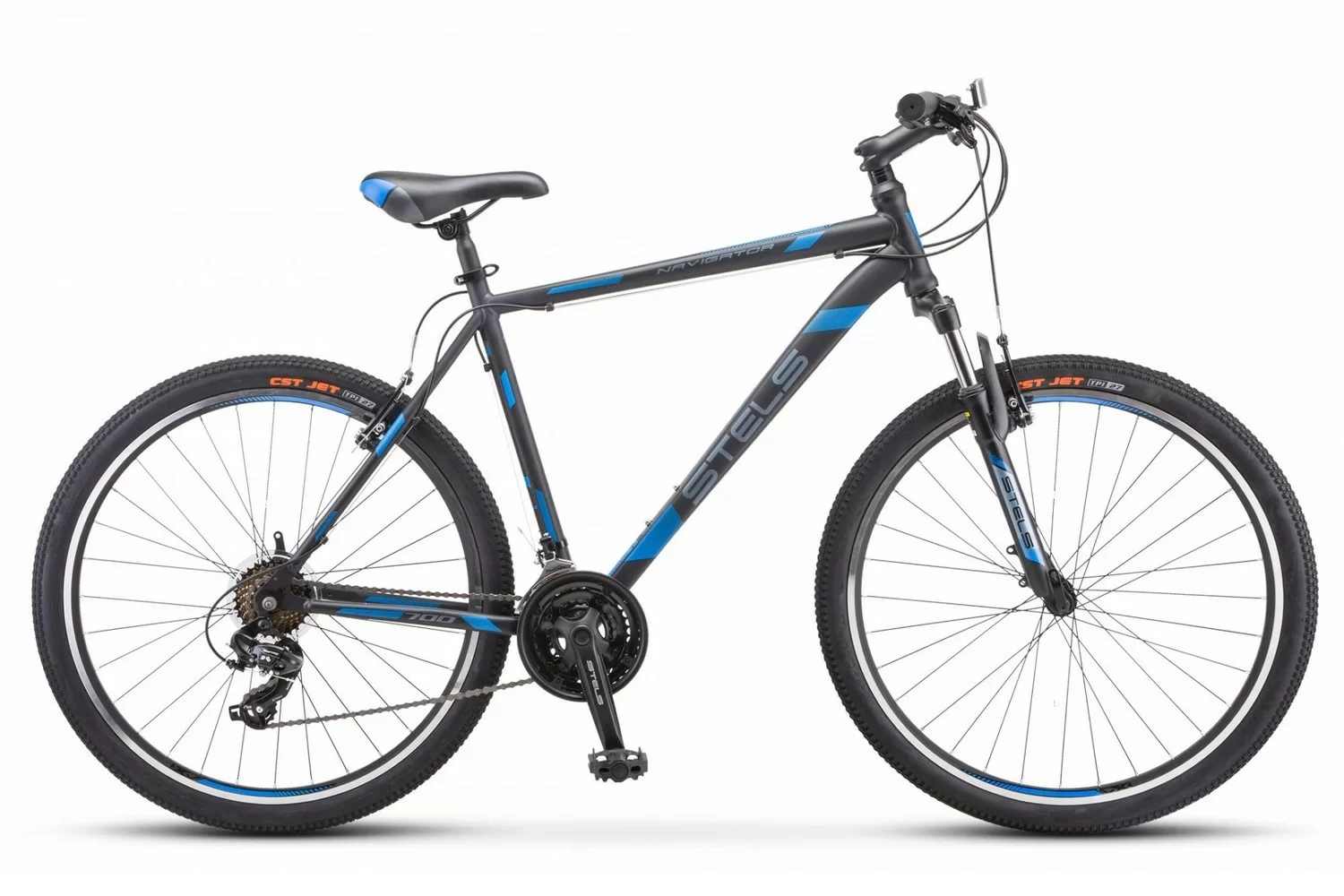Фото Велосипед Stels Navigator-700 MD 27.5" (2020) серебристый/синий F010 со склада магазина СпортСЕ