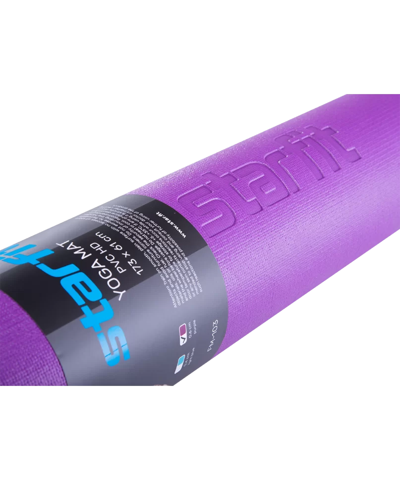 Фото Коврик для йоги StarFit FM-103 PVC HD 173x61x0,6 см фиолетовый УТ-00016639 со склада магазина СпортСЕ