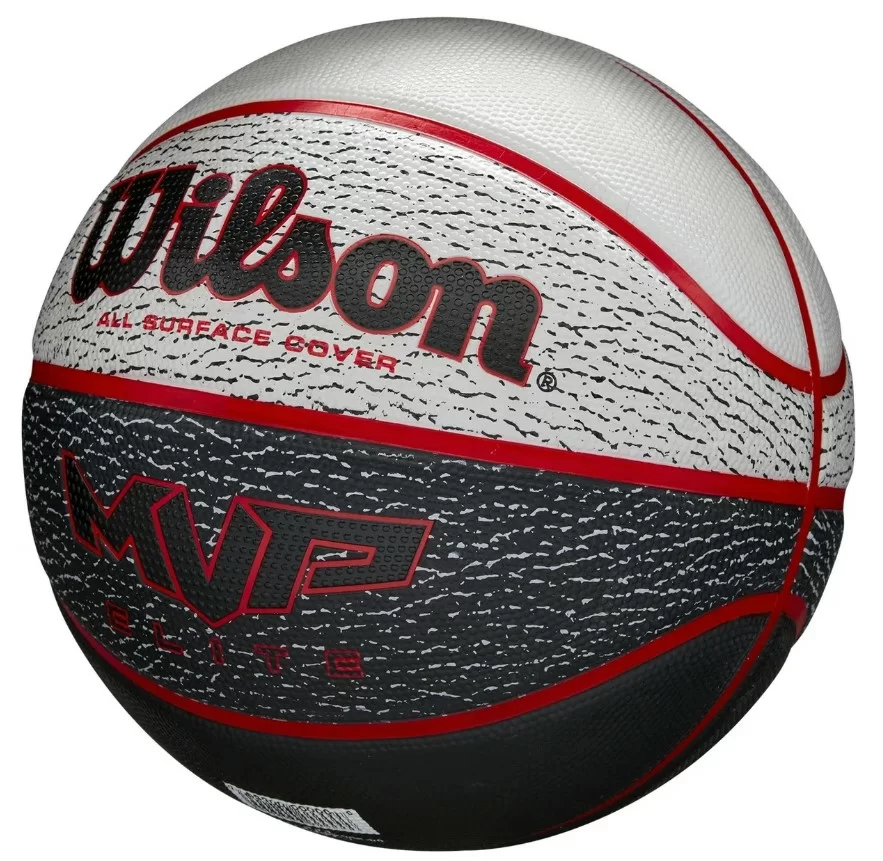 Фото Мяч баскетбольный Wilson MVP Elite  №7 серо-красно-черный WTB1460XB07 со склада магазина СпортСЕ