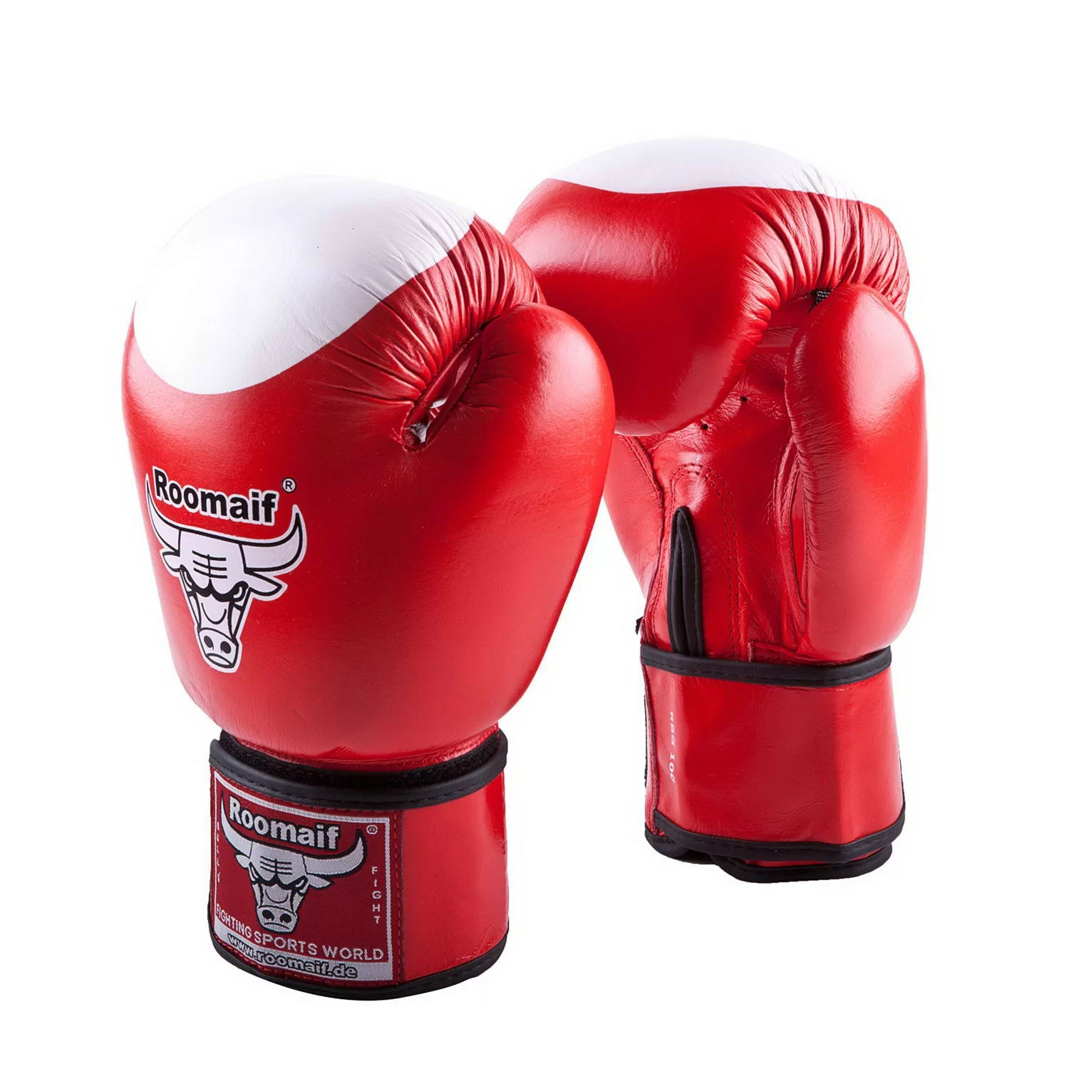 Фото Перчатки боксерские Roomaif RBG-100 Кожа красные со склада магазина СпортСЕ