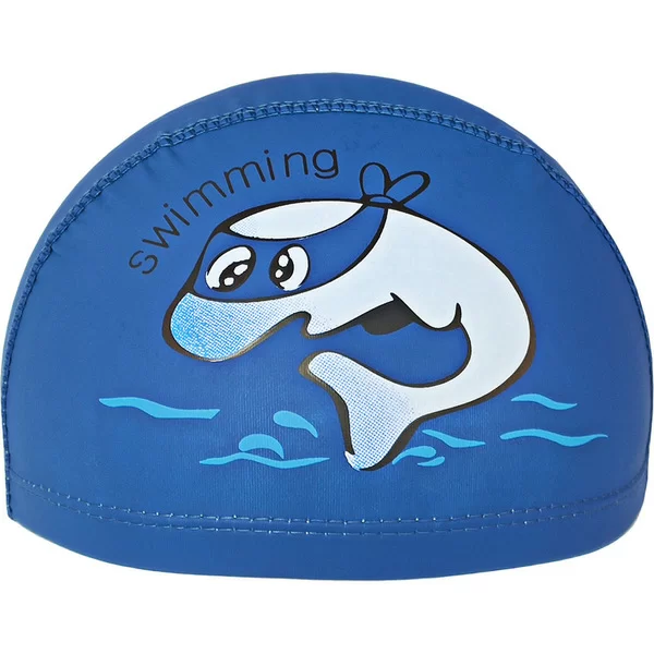 Фото Шапочка для плавания E41277 детская ПУ Дельфин темно- синяя 10021841 со склада магазина СпортСЕ