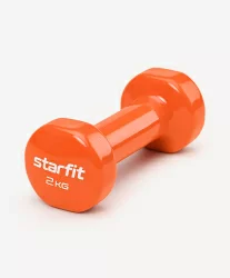 Гантель виниловая 2 кг StarFit DB-101 оранжевый (1 шт) ЦБ-00001448