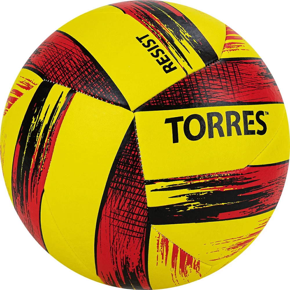  Мяч волейбольный Torres Resist V321305 р.5 синт. кожа гибрид желто-красно-черный V321305 по низким ценам в Томске и Северске