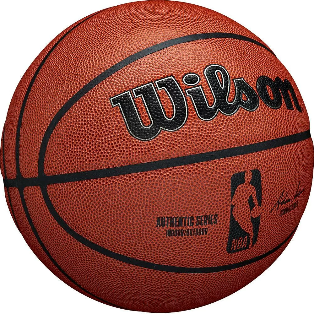 Фото Мяч баскетбольный Wilson NBA Authentic  №7 коричневый WTB7200XB07 со склада магазина СпортСЕ